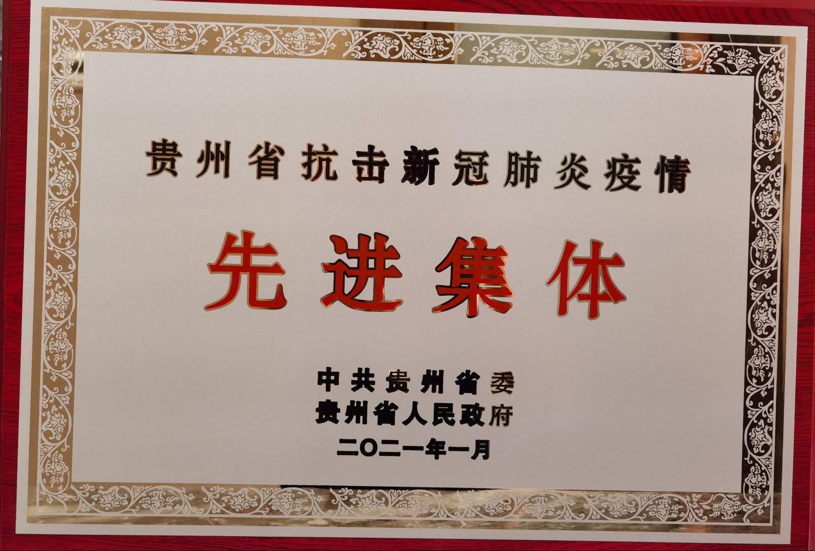 威廉williamhill体育荣获贵州省抗疫先进集体2